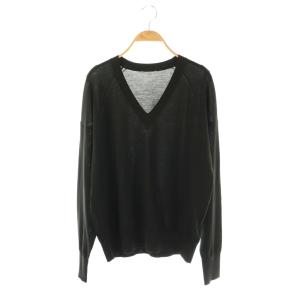 24AW WISH High Gauge V Neck Pullover ニット カットソー ウール ブラック