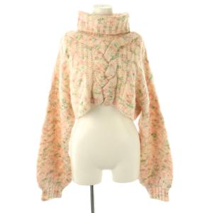 UND 2WAY LOOP YARN SHORT KNIT ニット セーター F ピンク マルチカラー