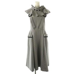 ベロアディテールジャンパースカートワンピース 0 ブラック ホワイト /DO OS SH