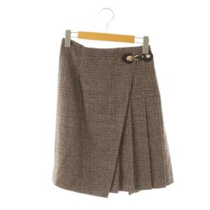 25AW サイドプリーツミニスカート チェック 0 ブラウン /DF OS