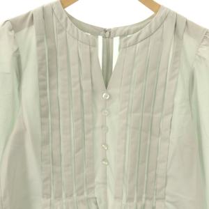 JUSGLITTY 25SS ピンタックペプラムブラウス 長袖 1 ミントグリーン /HK OS
