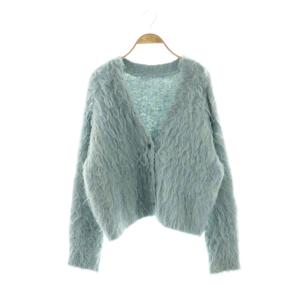 23AW シャギー2WAYカーディガンニット 長袖 F ライトブルー /HK OS