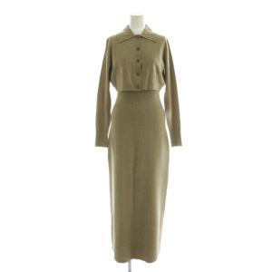 23AW ニットセットワンピース カーディガン キャミワンピース ウール混 F ベージュ /MI OS