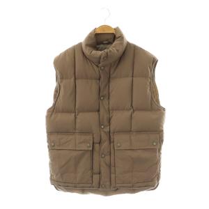 ダウンベスト ジップアップ M ブラウン /HK OS