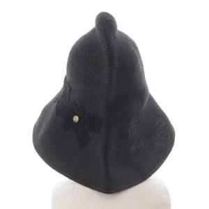 Athena New York ペーパーハット 帽子 麦わら ブラック /YO32