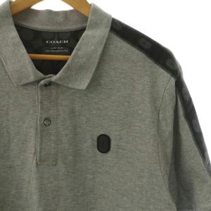 COACH ポロシャツ 半袖 コットン XL グレー 黒 /NR OS