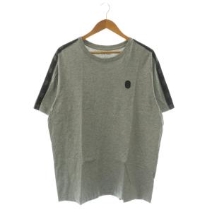 C9141 半袖 Tシャツ カットソー コットン XL グレー 黒 /NR OS