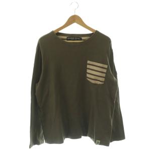 長袖カットソー Tシャツ コットン XL カーキブラウン /NR OS