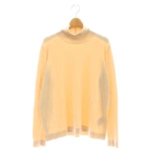 ウール シルク ハイ ネック ニット セーター プルオーバー XL ベージュ /CX OS