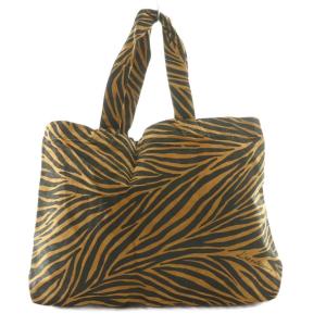 ノベルティ ショッピングバッグ Shopping Bag トート ゼブラ柄 茶 ブラウン 黒 ブラック