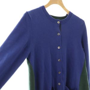 sacai 17-03326 パネルレースニットカーディガン ニット 長袖 ウール 1 青 緑 /NR OS