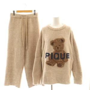 23AW パウダーメランジベアジャガードプルオーバー&ロングパンツセット ルームウェア ナイトウェア F