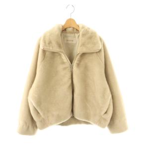 フェイクファーコート ステンカラー 36 ベージュ /AQ OS