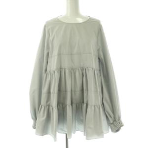 ティアードロングブラウス 長袖 プルオーバー F ライトグレー /NR OS