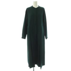 24AW UR TECH SMOOTHLUXE サイドプリーツ切替ワンピース 長袖 ロング S 緑 /NR