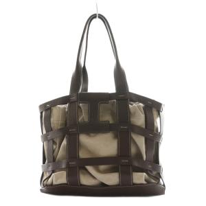 メッシュトートバッグ ブラウン グレー