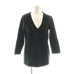Tシャツ 黒 ブラック Vネック 七分袖 無地 /AG OS