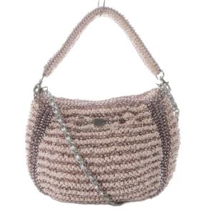 クリスタッロフィオッコ ワイヤーバッグ ハンドバッグ ワンハンドル ショルダーバッグ 2way ピンク