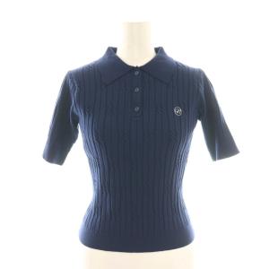 25SS ケーブルポロニット カットソー プルオーバー F ネイビー /CX OS