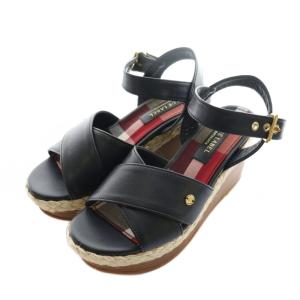 ウェッジソールサンダル 23cm 黒 ブラック 赤 レッド /SS OS