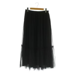 23AW ウォッシャブルチュールイージースカート ロング F ブラック /MY OS