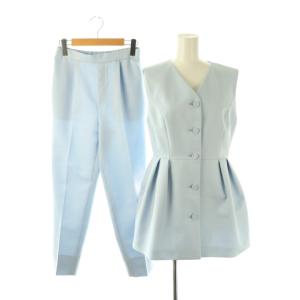 25SS セットアップ ペプラムベスト パンツ 36 サックスブルー /DO OS