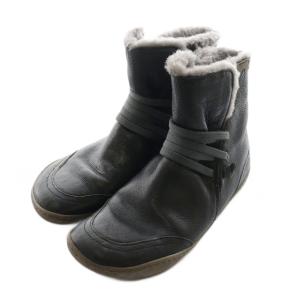 PEU CAMI ブーツ ショート 36 黒 ブラック グレー /AQ OS