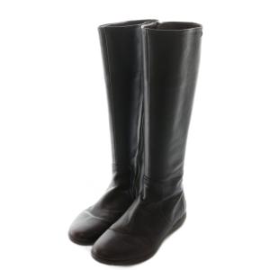 ロングブーツ ラウンドトゥ レザー 36 茶 ブラウン /AQ OS