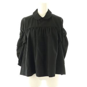 AD2016 ウールギャザーデザインブラウス S ブラック /DO OS