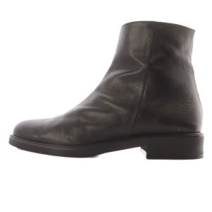 idea サイドジップショートブーツ レザー ショート 25cm 黒 ブラック /SR