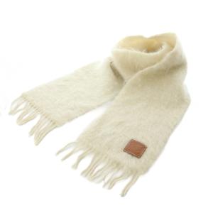 マフラー モヘア アイボリー シャギー