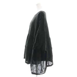 JOURNAL STANDARD LUXE 24SS 60リネンギャザープルオーバー ブラウス ブラック /DF OS