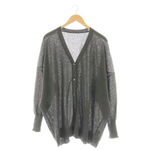 23SS ペーパー Big-カーディガン ニット グレー /DF OS