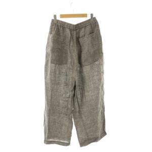JOURNAL STANDARD LUXE 25SSリネンチェックワイドパンツ F ベージュ ネイビー グレー /CX OS