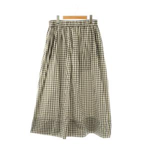 JSL 23SS チェック柄 ギャザースカート フレア チャコールグレー マルチカラー /ES OS