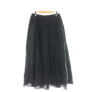 24SS シャドーギンガム プレーリーマキシスカート フレアスカート ロング ブラック /DF OS