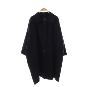 ウールメルトンシングルコート アウター ステンカラー ネイビー /CX OS