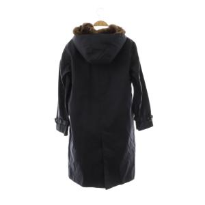 Traditional Weatherwear フェイクファーライナー付きフーディーコート 34 ネイビー ブラウン /ES OS