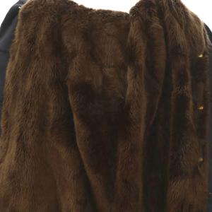 Traditional Weatherwear フェイクファーライナー付きフーディーコート 34 ネイビー ブラウン /ES OS