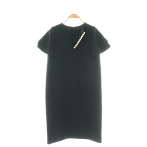 フレアスリーブパールドレス ワンピース 38 ネイビー