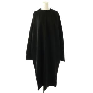 25AW ポンチ クルーネックワンピース ロング F ブラック /DF OS