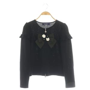 23AW クチュールライクジップアップニット カットソー 38 ブラック