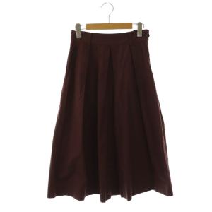 HIGH DENSE COTTON SILK スカート ロング フレア シルク混 1 パープルブラウン