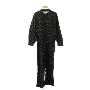 コットン ロングスリーブ ドット オールインワン 1 ブラック /DF OS