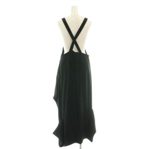 ENFOLD ダブルサテン サロペットDRESS ドレス ワンピース 38 ブラック /CX OS