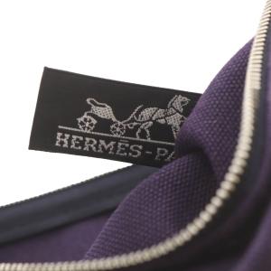 HERMES フラットポーチ ヨッティングGM キャンバス パープル /YO11 OH