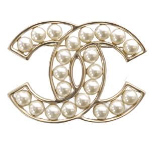 ブローチ フェイクパール ココマーク ゴールドカラー B20V