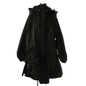 メモリーツイル フリル コート 38 ブラック