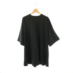 サイドスリット カットソー チュニック 五分袖 コットン 38 黒 /NR OS