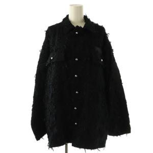 25SS MILITARY JK RIBBON TWEED ジャケット S ブラック